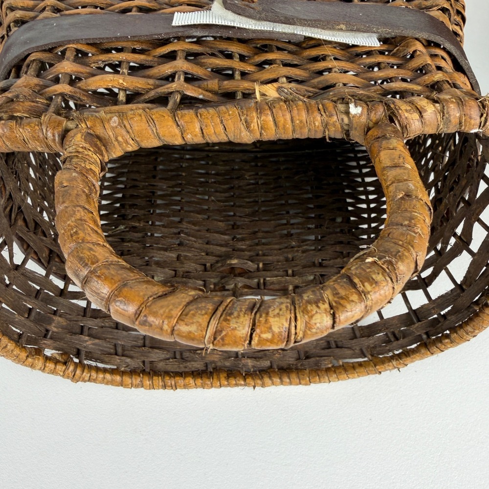 Vtg/antique Adirondack Trapper Pack Basket Woven Rustic Lodge Decor 16" - Picture 10 of 16